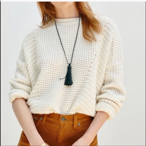 Madewell Sweaters - Madewell Ivory Stitch Mix Wool Knit Sweater